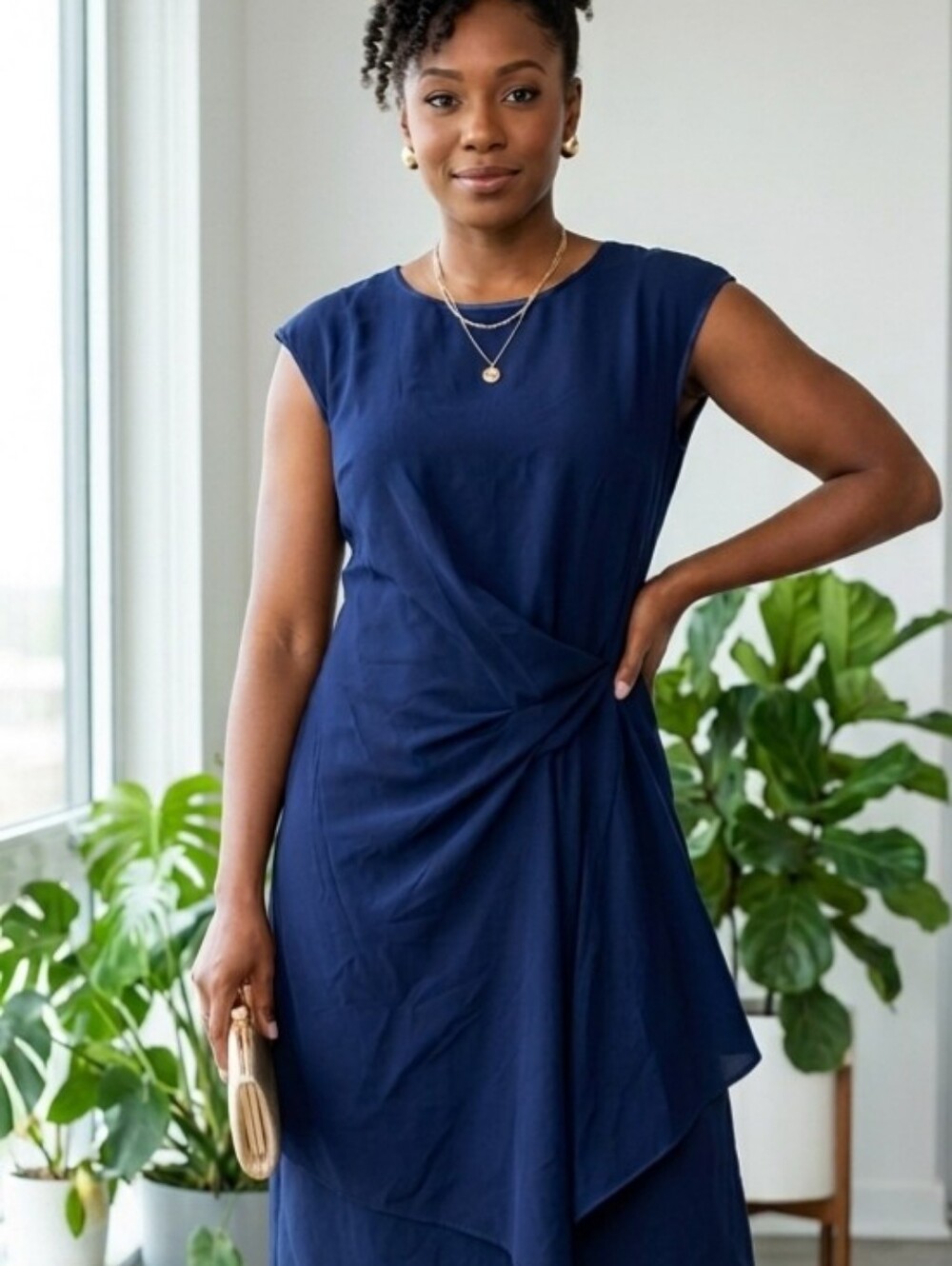 RACHEL Rachel Roy Navy Midi Dress